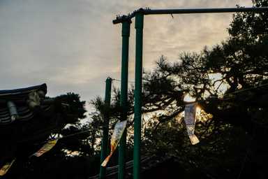 friedvolle Stimmung in der Tempelanlage